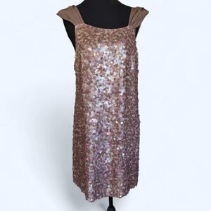 BCBG-MAXAZRIA Silky blush sequin‎ dress